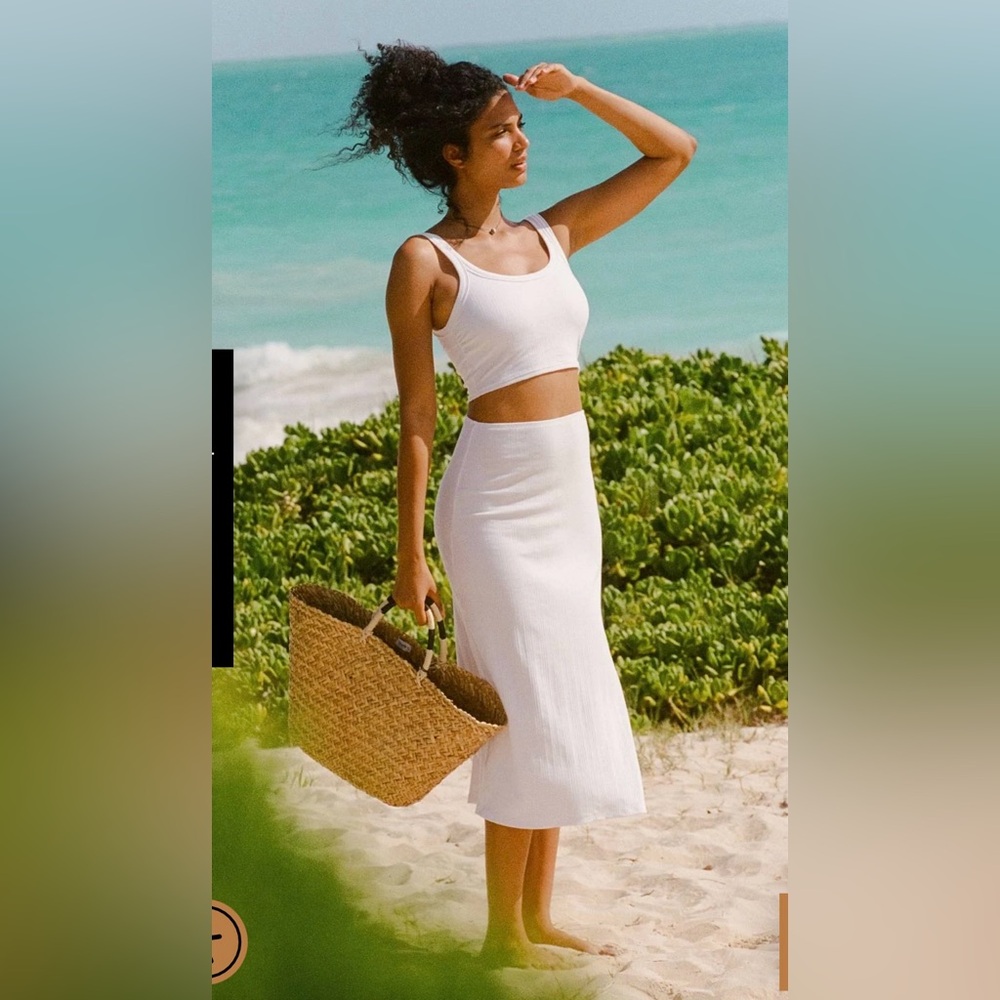 Vitamin A Thalia White Organic Rib Skirt and Top